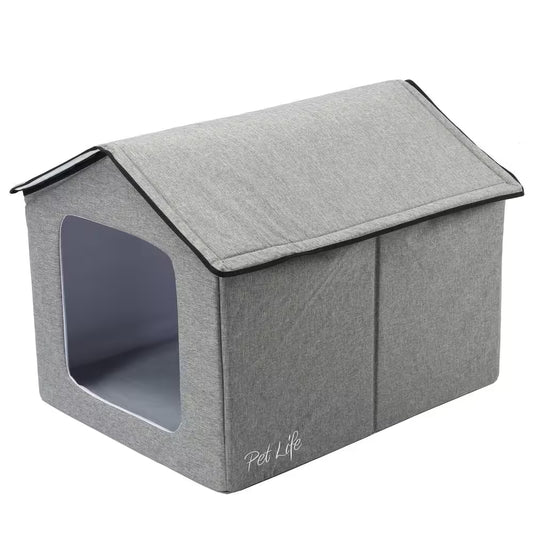 Grey Hush Puppy Electronic Heating and Cooling Smart Collapsible Pet House - Small